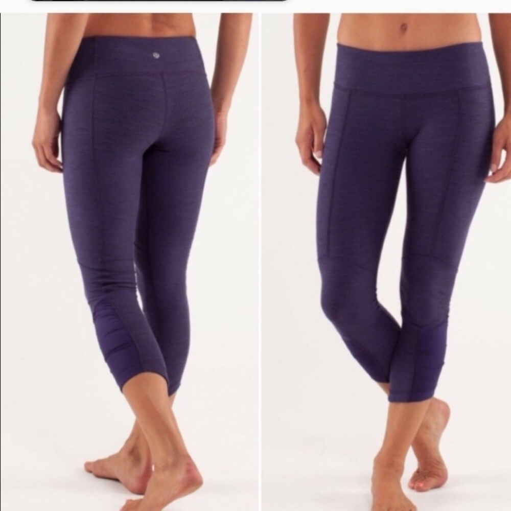 Lululemon Gym Pants Women's sz 6 Venus Crop Deep Indigo Slub Denim Legging